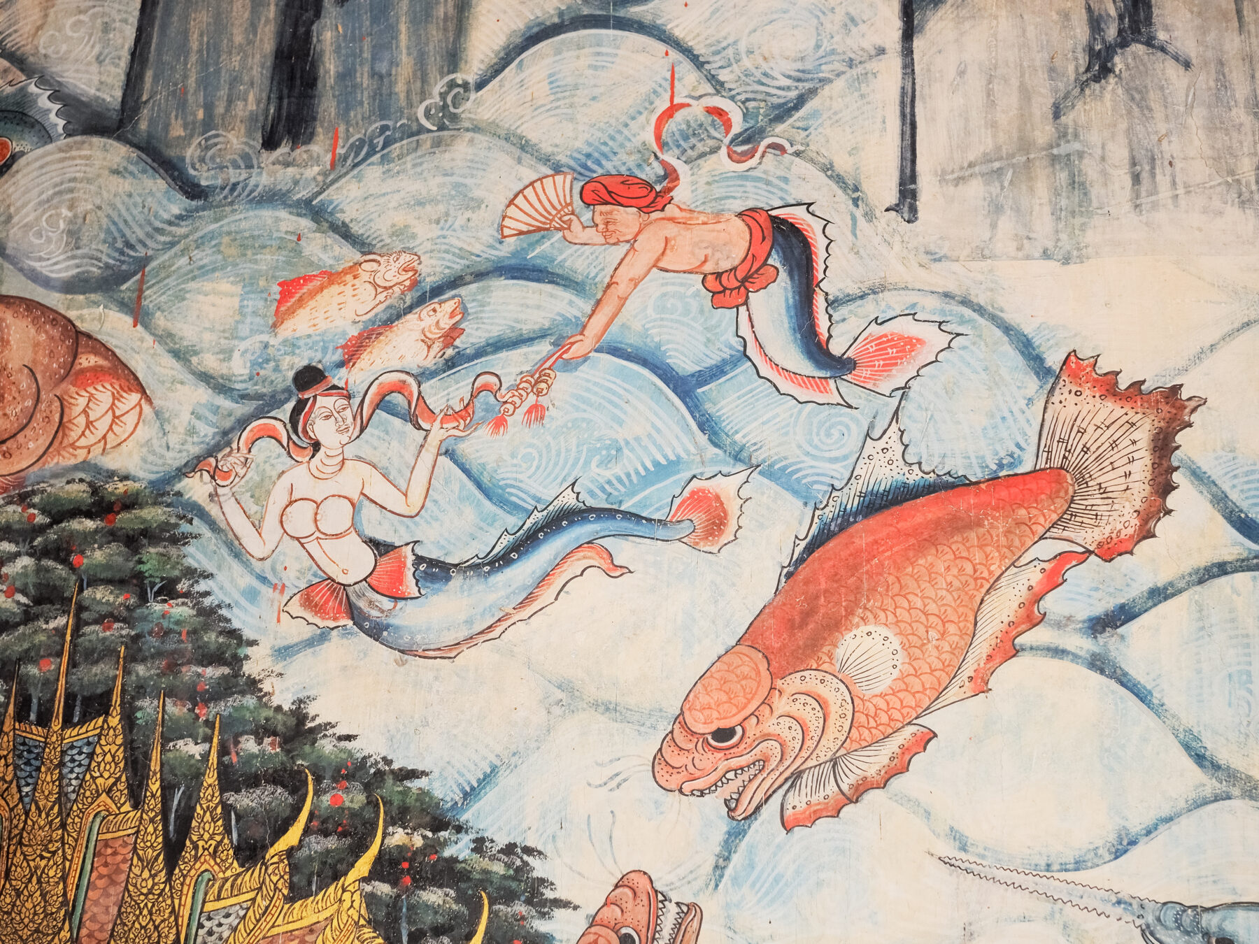 ancient cave paintings of mermaids